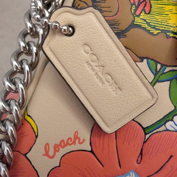 Coach Nolita 19 Floral Bag with Matching Scarf and Frog Prince Keychain - Picture 6 of 11